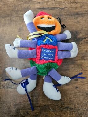 VTG Famous Footwear Advertisement 8 Legs Plush Animal FF LaFeet Caterpillar 10"